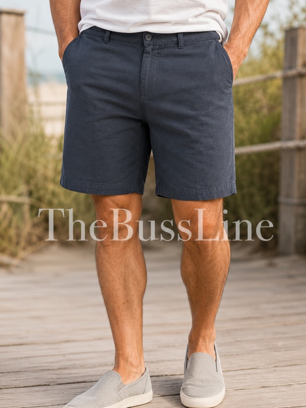 Cubavera Men's 44 Gray Linen Blend Shorts Flat Front Casual Resort Beachwear